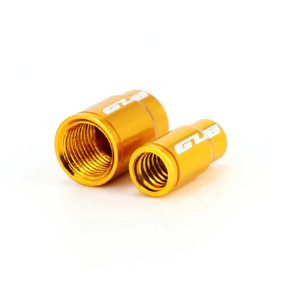Gold aluminum valve stem caps, two-piece set for bike/motorcycle/car, BikerZoneZ on Tampa Home & Garden Store