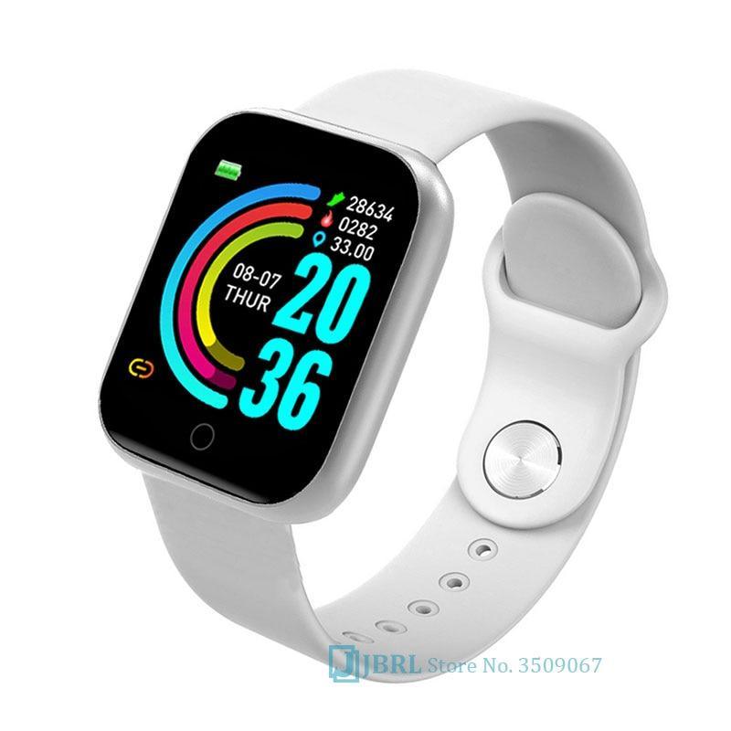 White square smart watch with colorful activity rings and silicone strap on Tampa Home & Garden Store