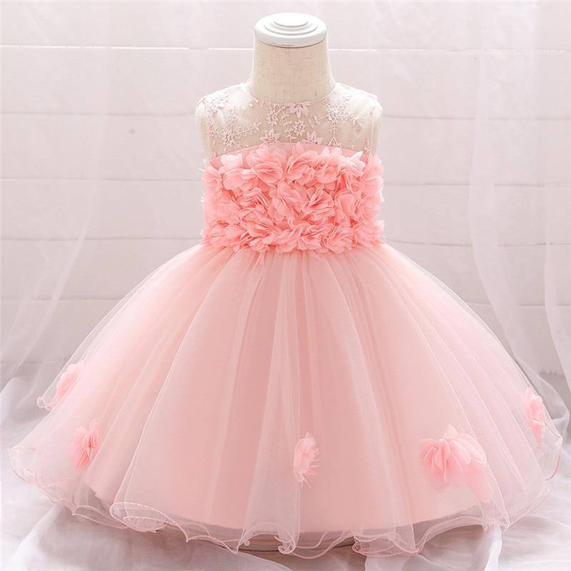 Baby dress Stevvex pink lace bodice with floral tulle waist and full tutu skirt on Tampa Home & Garden Store