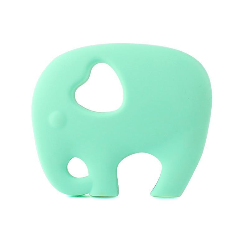Elephant-shaped silicone baby teether mint green Stevvex teething accessory on Tampa Home & Garden Store