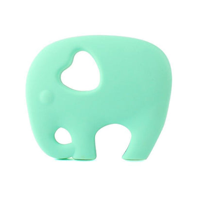 Elephant-shaped silicone baby teether mint green Stevvex teething accessory on Tampa Home & Garden Store