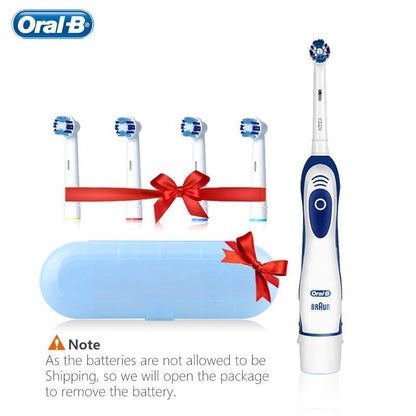 Sonic Vibration Electric Toothbrush with replaceable heads; white/blue handle and 4 extra heads on Tampa Home & Garden Store