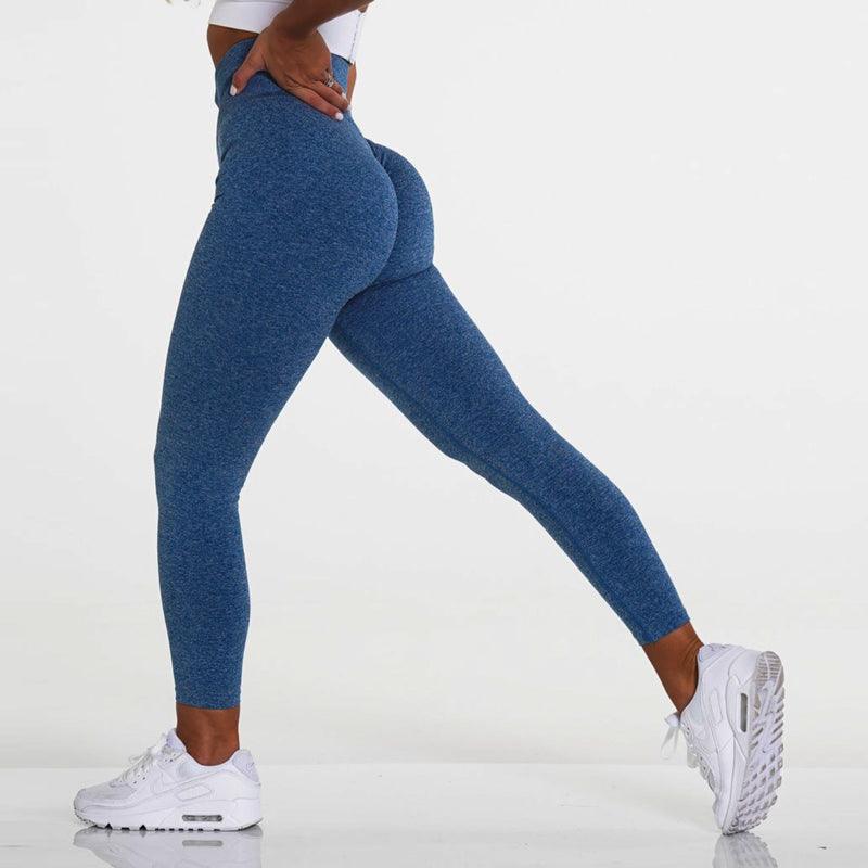 Stevvex blue seamless leggings for women high-waist gym wear with lift, 1 pair on Tampa Home & Garden Store