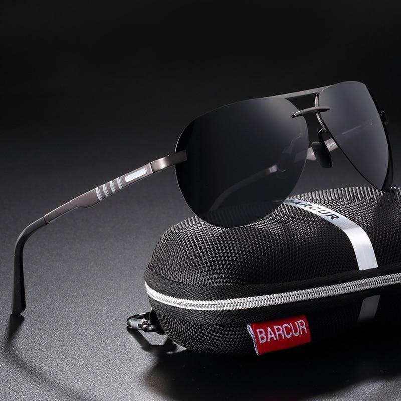 Stevvex aviator sunglasses with metal frame and polarized lenses Barcur case on Tampa Home & Garden Store