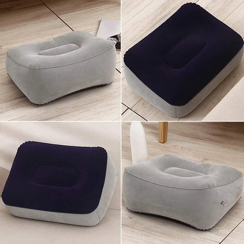 Inflatable wedge pillow adjustable cushion, gray plush with navy top, UpTrend Deals on Tampa Home & Garden Store