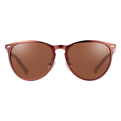 Stevvex retro aluminum magnesium round sunglasses brown lenses UV400 polarized metal frame on Tampa Home & Garden Store