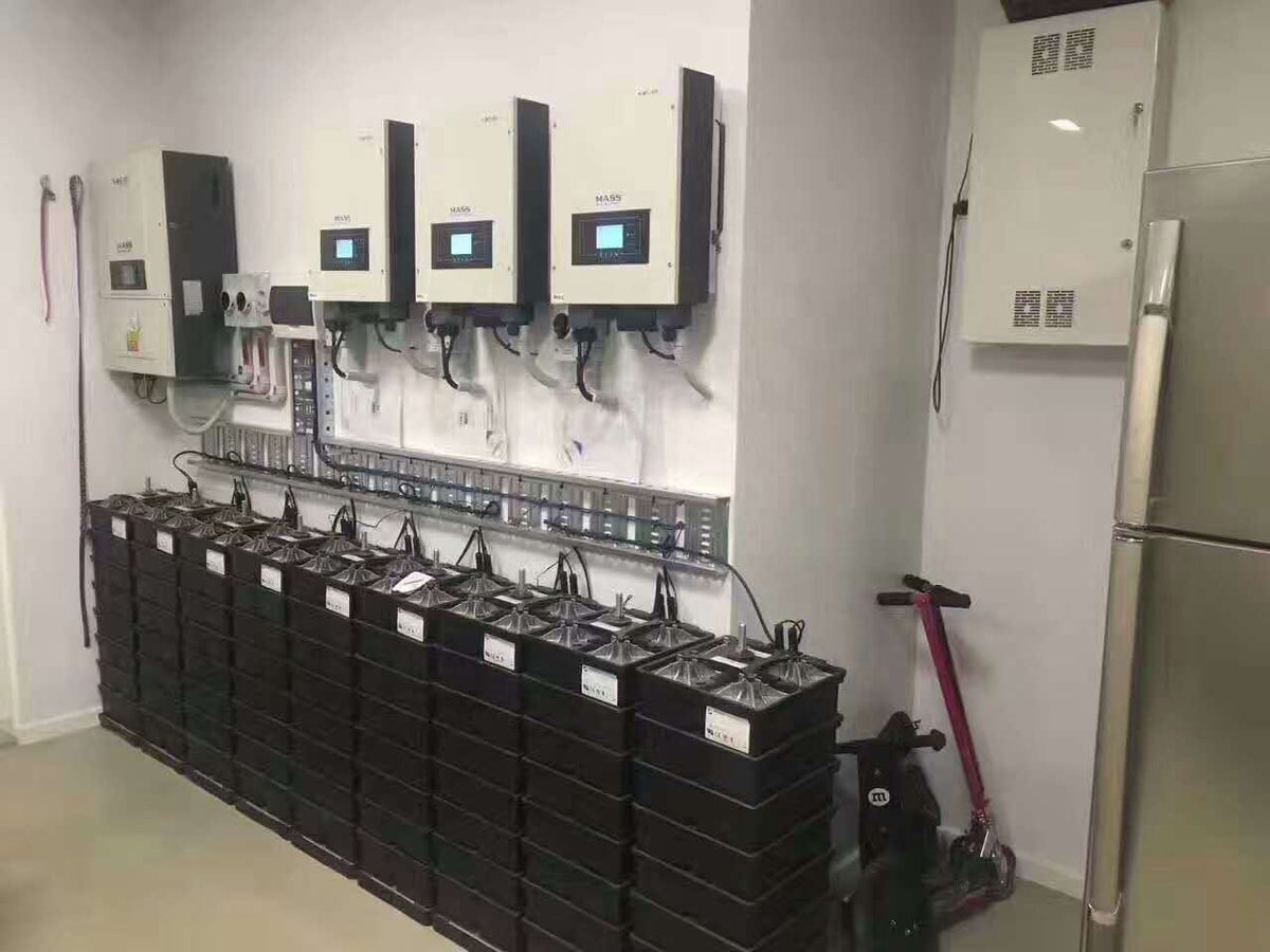 SUNFUTURE 1000W off-grid solar power system with MASS inverters and stackable battery banks on Tampa Home & Garden Store