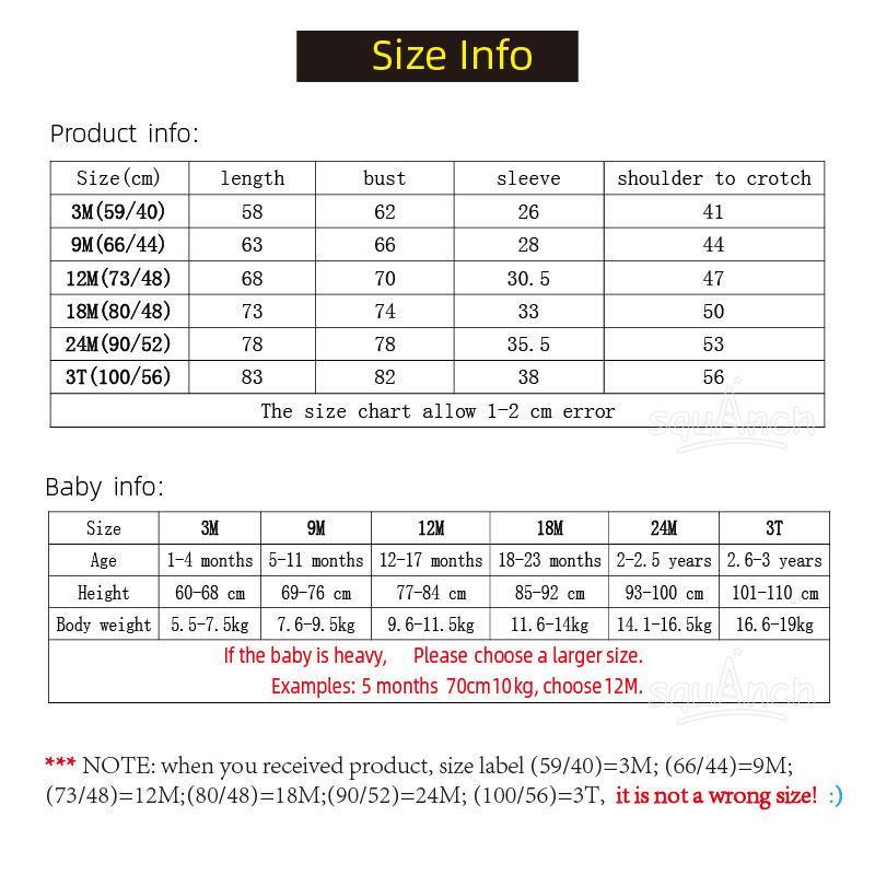 Cosplay baby jumpsuit size chart Stevvex with ages heights weights on Tampa Home & Garden Store