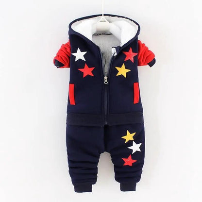 Bear Ear Hooded Baby Sweater Set for Autumn Wear