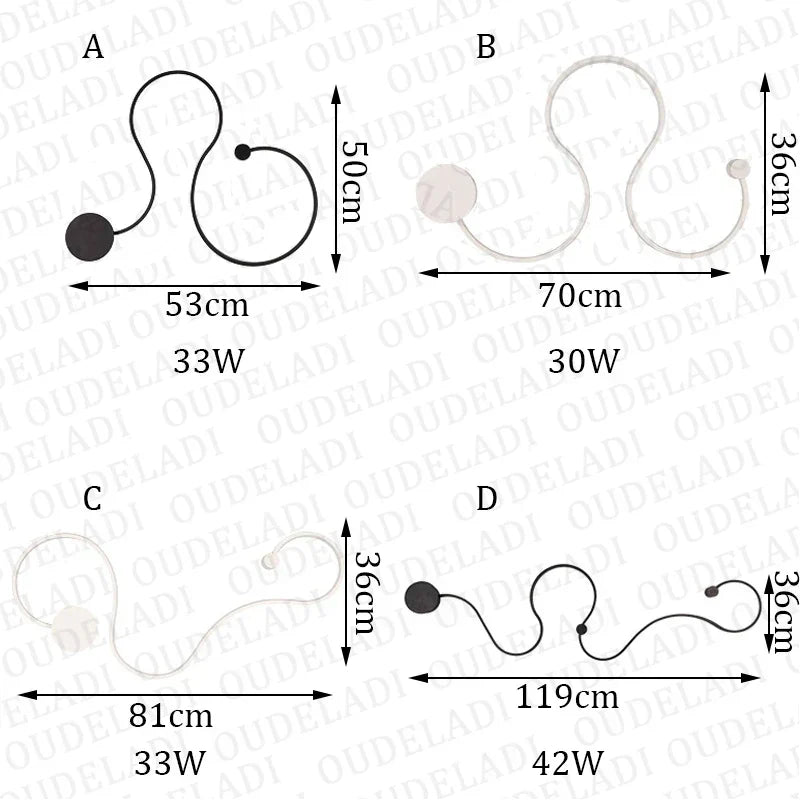 DecorBites LED Aluminum Wall Lamps set of four decorative shapes for home lighting decor on Tampa Home & Garden Store