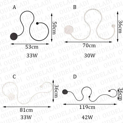 DecorBites LED Aluminum Wall Lamps set of four decorative shapes for home lighting decor on Tampa Home & Garden Store