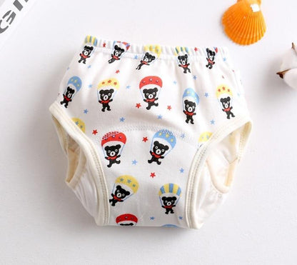 8-layer Stevvex reusable baby training pants cloth diaper with bear print, leak-proof side on Tampa Home & Garden Store