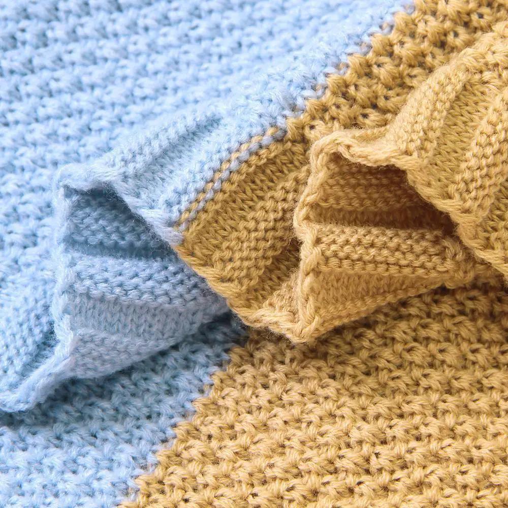 Knitted Baby Blanket Swaddle Wrap for Stroller