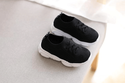 Stevvex baby sneakers black knit upper with white sole toddler shoes on Tampa Home & Garden on Tampa Home & Garden Store