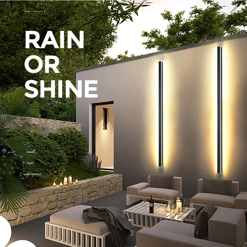 DecorBites LED aluminum wall light for garden porch, pair of vertical outdoor sconces on Tampa Home & Garden Store