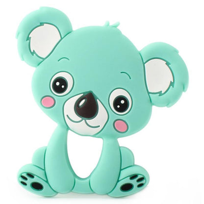 Koala silicone teether in teal for babies by Stevvex, soft chewable infant toy on Tampa Home & Garden Store