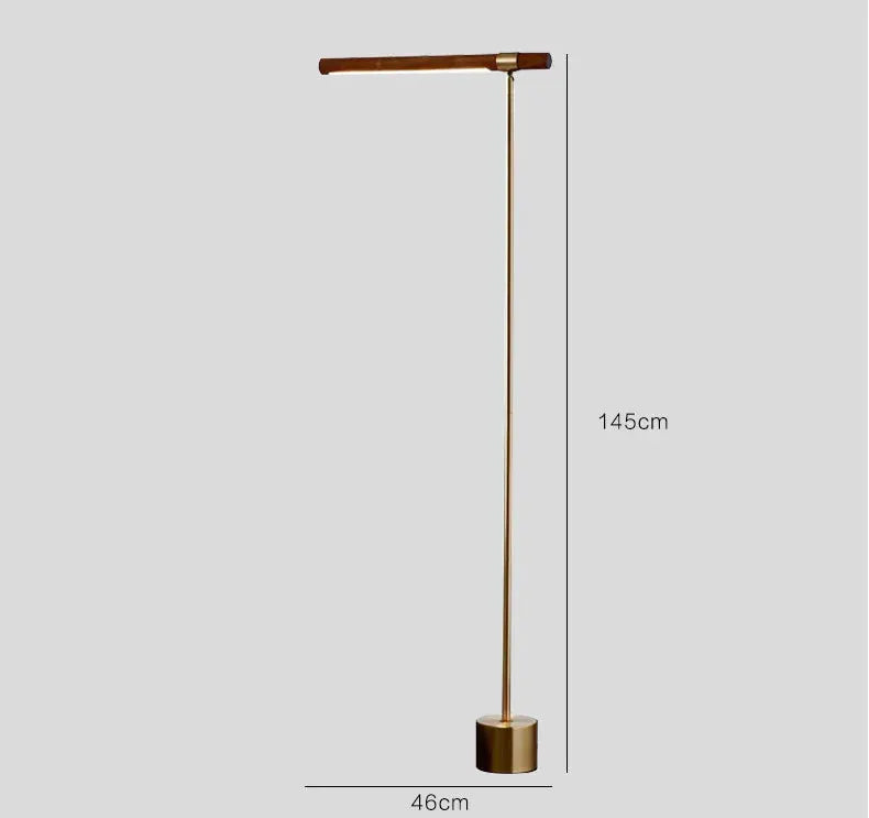 DecorBites Linear Wood LED Floor Lamp Modern Loft