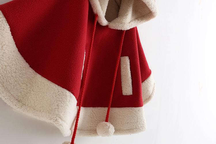 Stevvex baby parka red hooded coat with cream sherpa trim and reindeer drawstring on Tampa Home & Garden Store