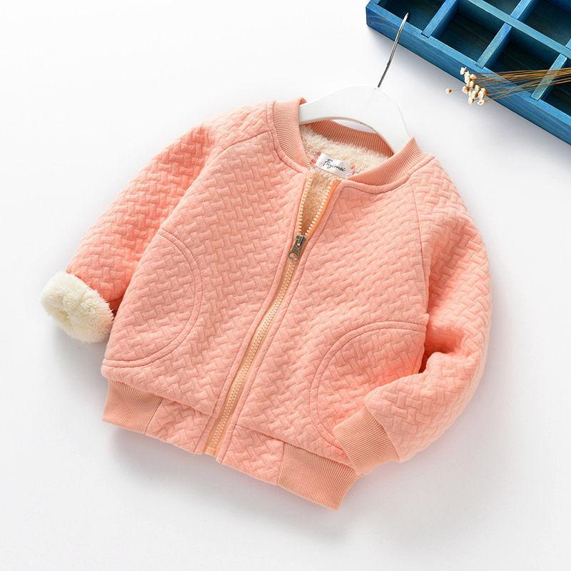 Stevvex pink quilted baby winter coat with zip front and plush cuff on Tampa Home & Garden Store