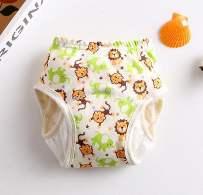 Stevvex 8-layer reusable baby training pants with leak-proof sides, jungle animal print on Tampa Home & Garden Store