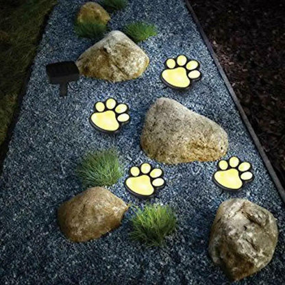 Led Solar Paw Lights for Garden Pathway 4 Pack