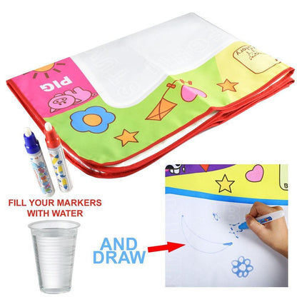 Water drawing mat for kids by Stevvex white surface with red trim 2 water pens 45.5x29 cm on Tampa Home & Garden Store