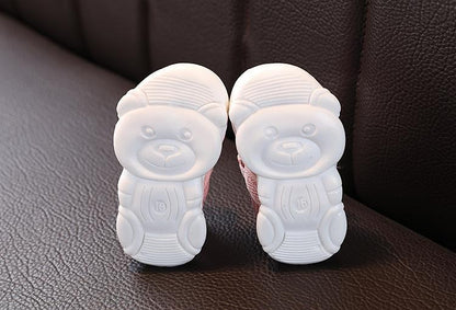 Stevvex baby sandals pink canvas with bear-sole bottoms for infants and toddlers on Tampa Home & Garden Store