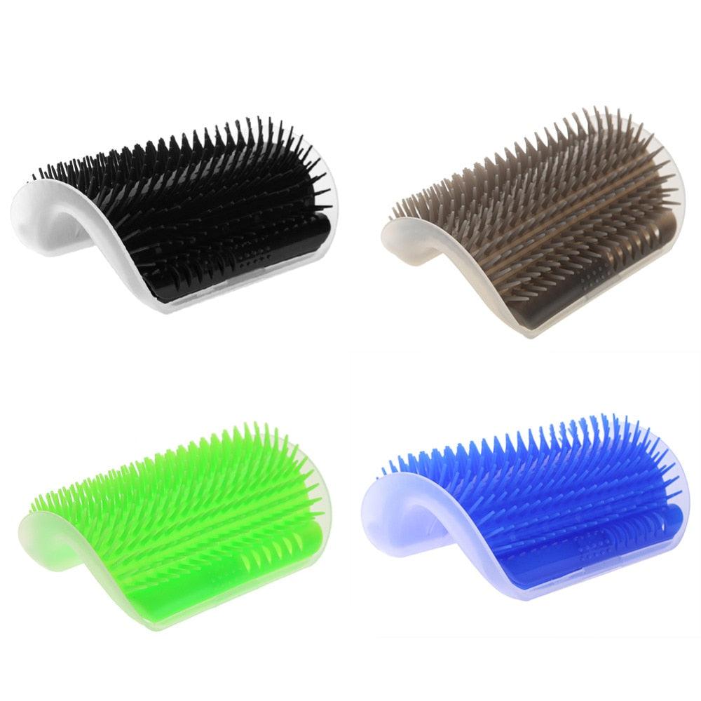 Cat massager brush by Stevvex, wall-mounted grooming tool with black and blue bristles on Tampa Home & Garden Store