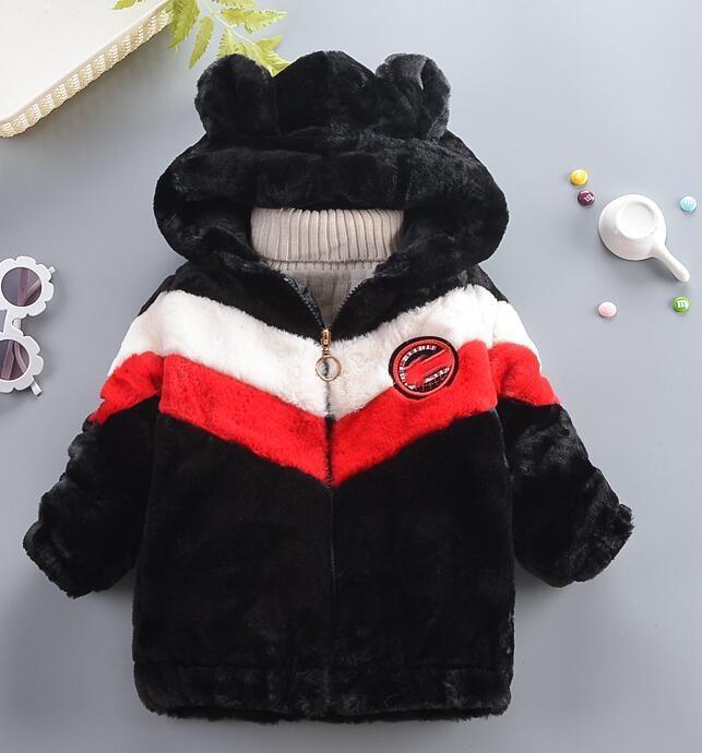 Baby fleece winter coat Stevvex black red white hood ears kids on Tampa Home & Garden Store