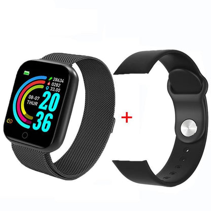 Stevvex ST1WT3506WML smart watch with black mesh band and extra silicone strap on Tampa Home & Garden Store