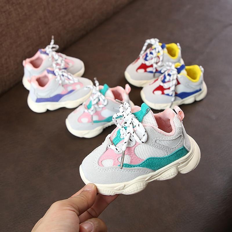 Stevvex baby toddler sneakers lace-up with soft bottom in pastel pink teal gray multiple pairs on Tampa Home & Garden Store