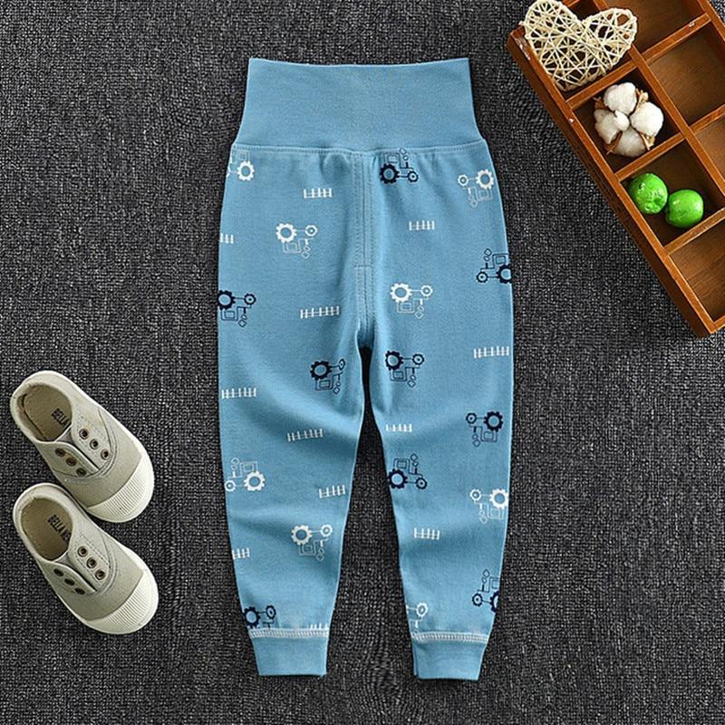 Baby pants long trousers Stevvex blue newborn cotton with white gear print for boys and girls on Tampa Home & Garden Store