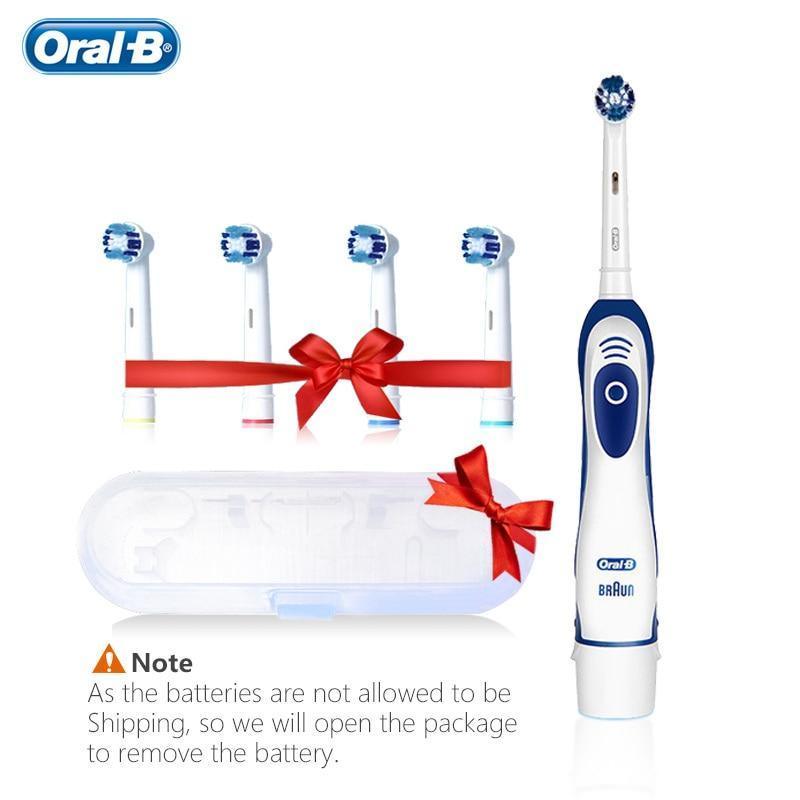 Oral-B Sonic Vibration Electric Toothbrush with 4 replaceable heads, white/blue handle on Tampa Home & Garden Store
