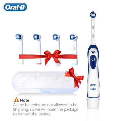 Oral-B Sonic Vibration Electric Toothbrush with 4 replaceable heads, white/blue handle on Tampa Home & Garden Store