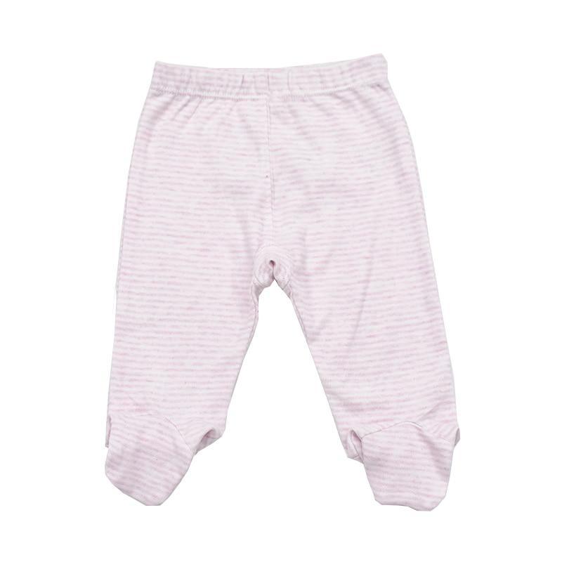Baby footed trousers 0-18m pink striped cotton unisex Stevvex on Tampa Home & Garden Store