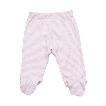 Baby footed trousers 0-18m pink striped cotton unisex Stevvex on Tampa Home & Garden Store