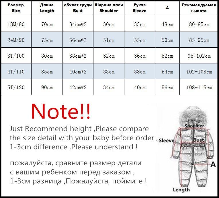 Stevvex kids puffer jacket jumpsuit size chart with length bust shoulder sleeve 18M–5T on Tampa Home & Garden Store