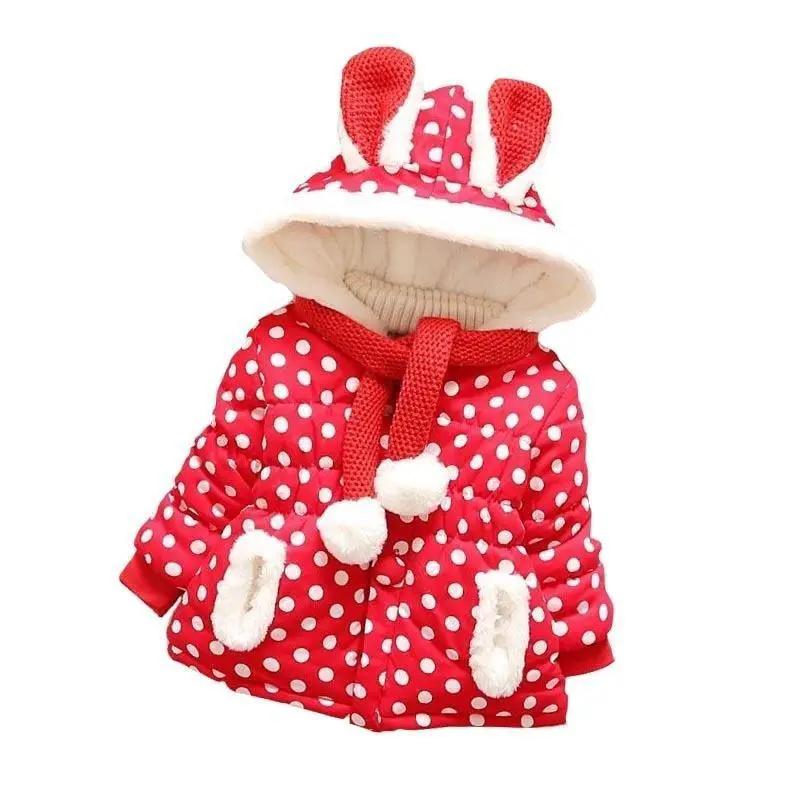 Lux Hooded Cotton Jacket for Baby Girls in Winter