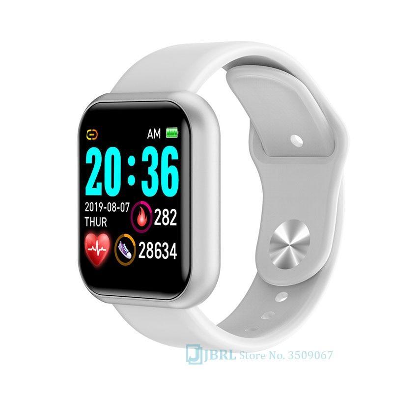 Stevvex smart watch ST1WT3506WML, white strap, stainless steel case, square display on Tampa Home & Garden Store