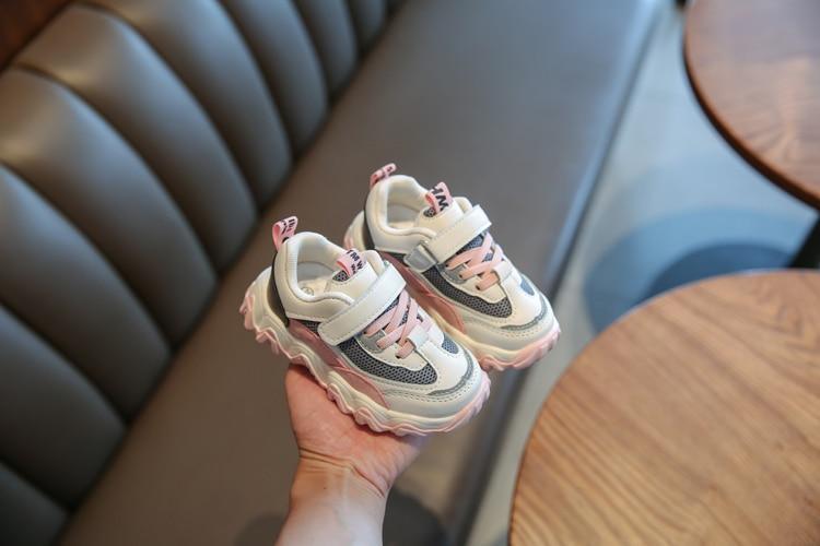 Stevvex baby toddler sneakers pair in white pink mesh canvas running shoes on Tampa Home & Garden Store
