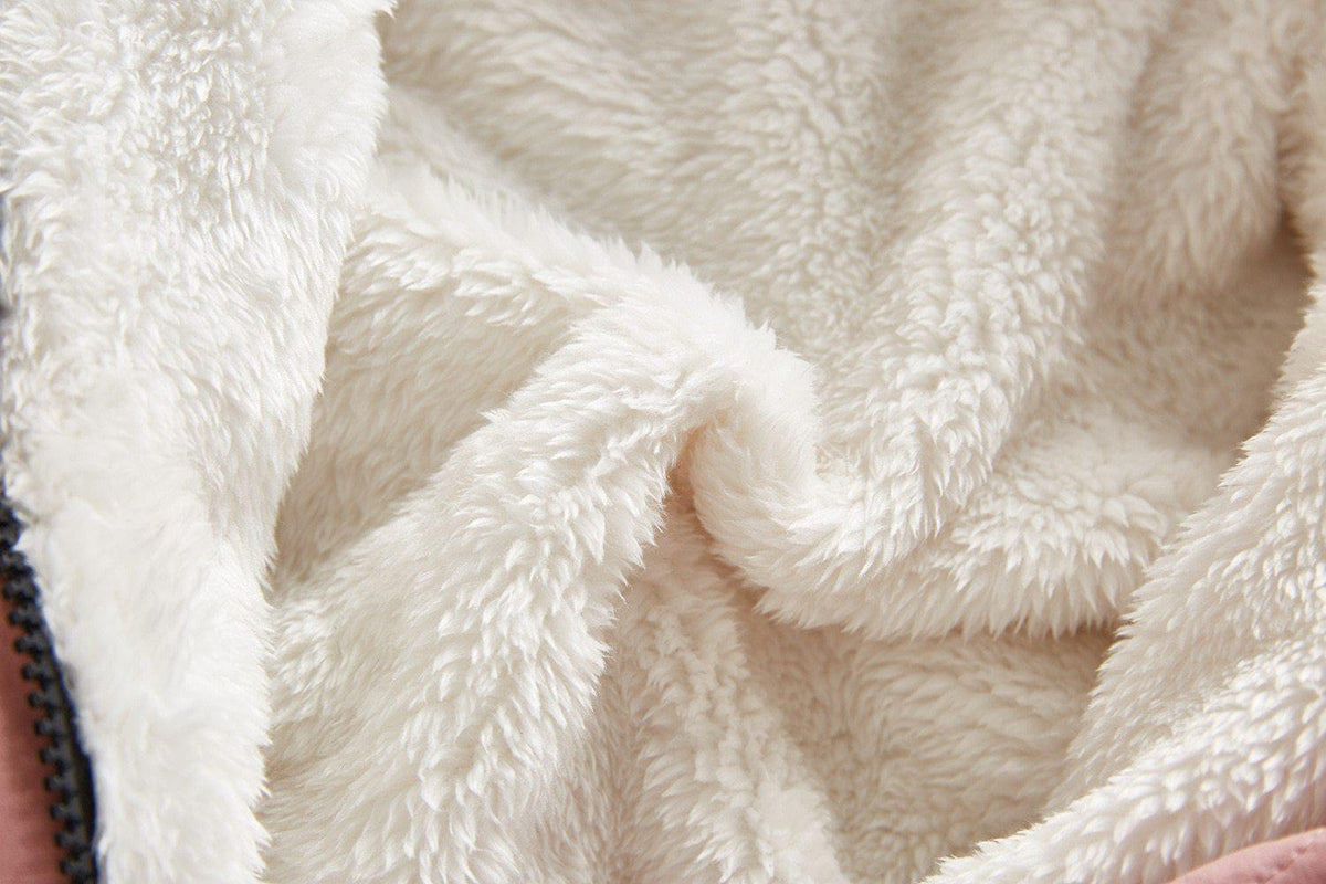 Stevvex plush baby jumpsuit jacket ivory fluffy fleece with zipper on Tampa Home & Garden Store