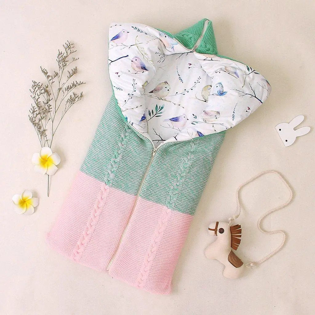 Newborn Knit Sleep Bag for Stroller Swaddle