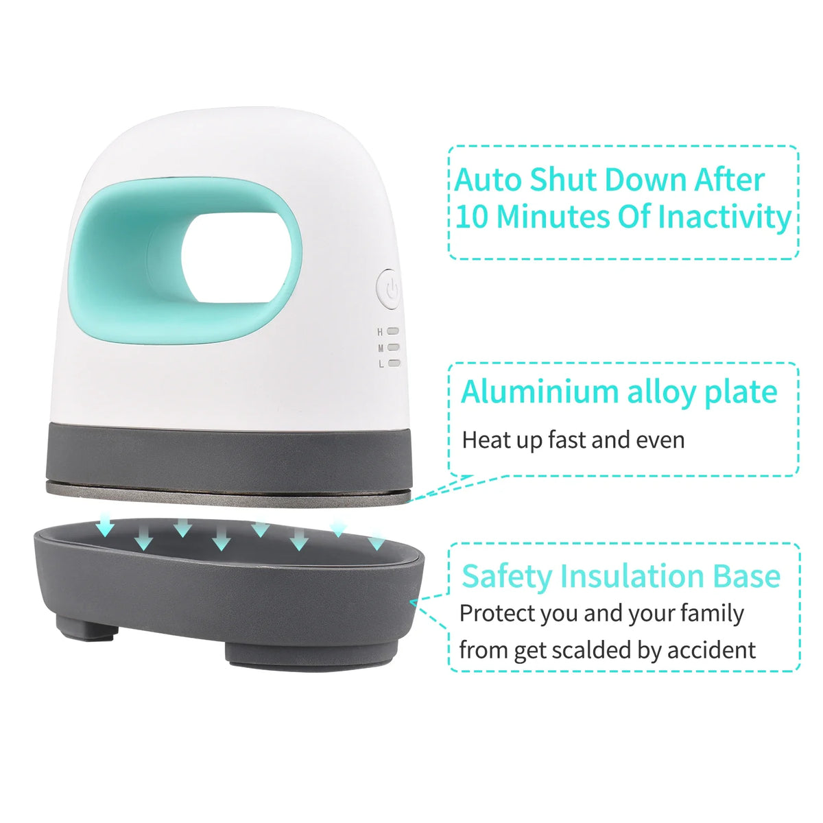 Mini Heat Press for T-Shirts by UpTrend Deals, turquoise grip aluminium plate on Tampa Home & Garden Store