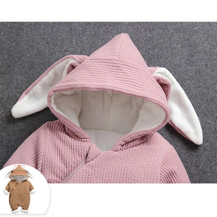Pink knit hooded baby coat with white lining and bunny ears; brown version shown Stevvex on Tampa Home & Garden Store