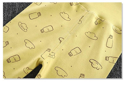 Stevvex baby long pants yellow with bottle cloud print cotton newborns on Tampa Home & Garden Store