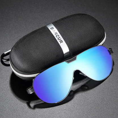 Stevvex polarized driving sunglasses with blue mirrored lenses and black frame on Tampa Home & Garden Store