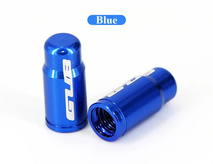 Blue aluminum valve stem caps by BikerZoneZ for bike car motorcycle set of 2 on Tampa Home & Garden Store