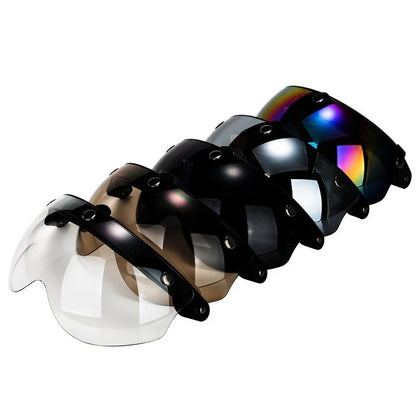 BikerZoneZ 3-Snap Visor set for openface helmet with clear, smoke, bronze visors on Tampa Home & Garden Store