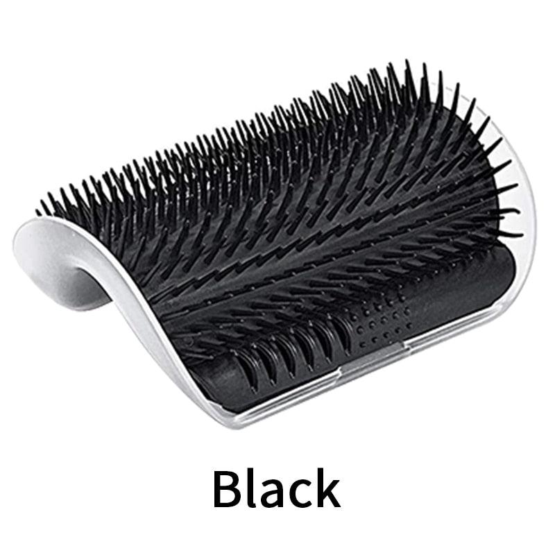 Stevvex cat massager brush wall-mounted grooming tool in black with soft bristles on Tampa Home & Garden Store