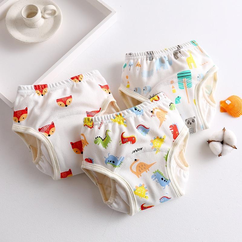 Stevvex 8-layer baby cloth diaper training pants, 3-pack with leak-proof sides on Tampa Home & Garden Store